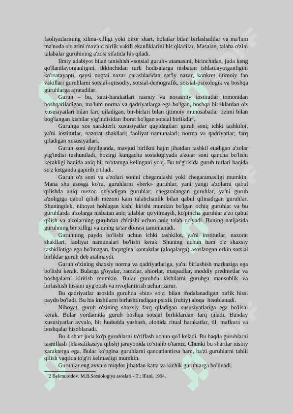 Sotsiologik guruhlar va sotsial institutlar 2