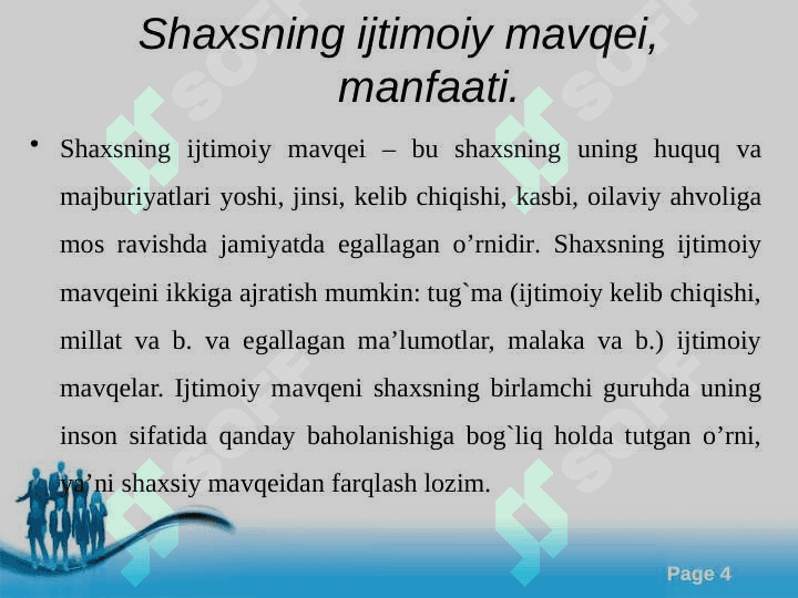 Shaxs ijtimoiylashuvi . 4