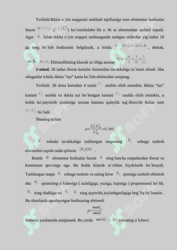 Ehtimollikning klassik, geometrik va statistik  ta’riflari 4