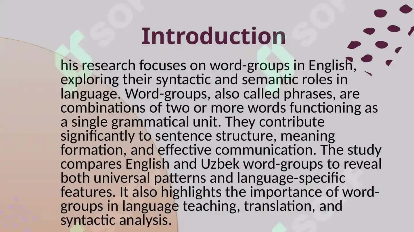 "Definition and General Characteristics of the Word-Group" 3