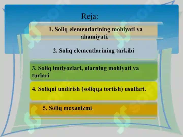 Soliq va soliqqa tortish fanining predmeti, obyekti, maqsad va vazifalari 2