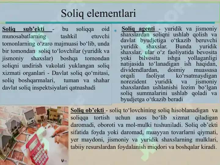 Soliq va soliqqa tortish fanining predmeti, obyekti, maqsad va vazifalari 5