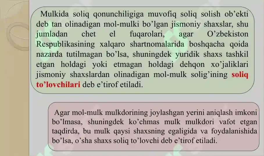 Jismoniy shaxslardan olinadigan mol-mulk solig’i 6