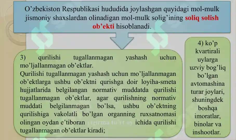 Jismoniy shaxslardan olinadigan mol-mulk solig’i 8