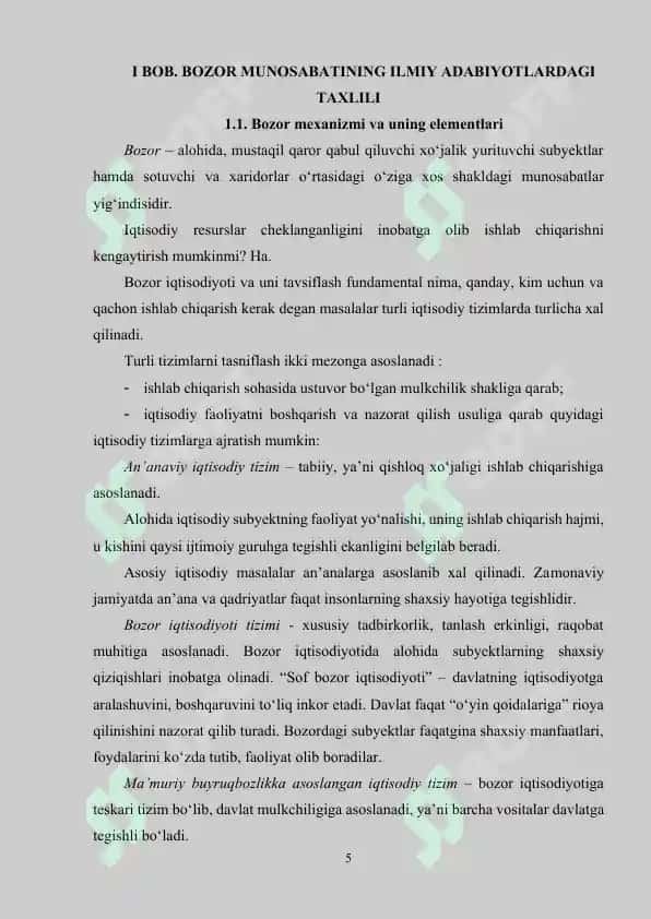 Bozor muvozanati 5