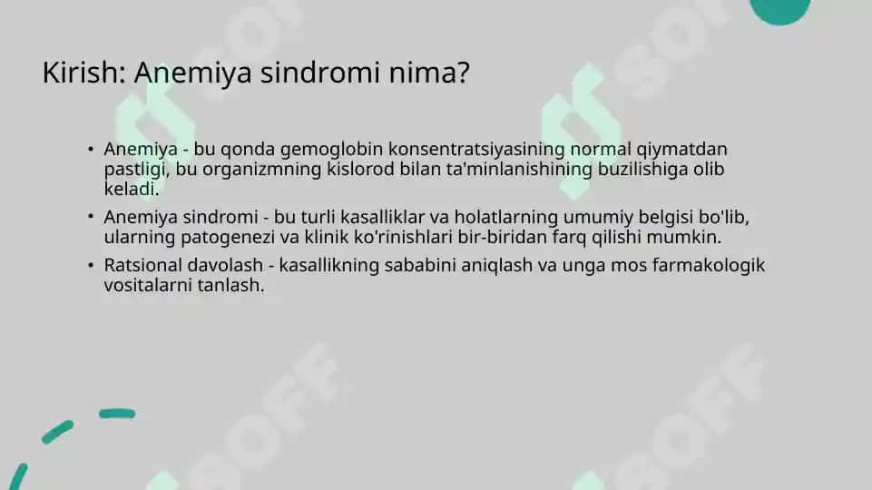 Anemiya sindromini ratsional davolashga klinik-farmakologik yondoshuv 2