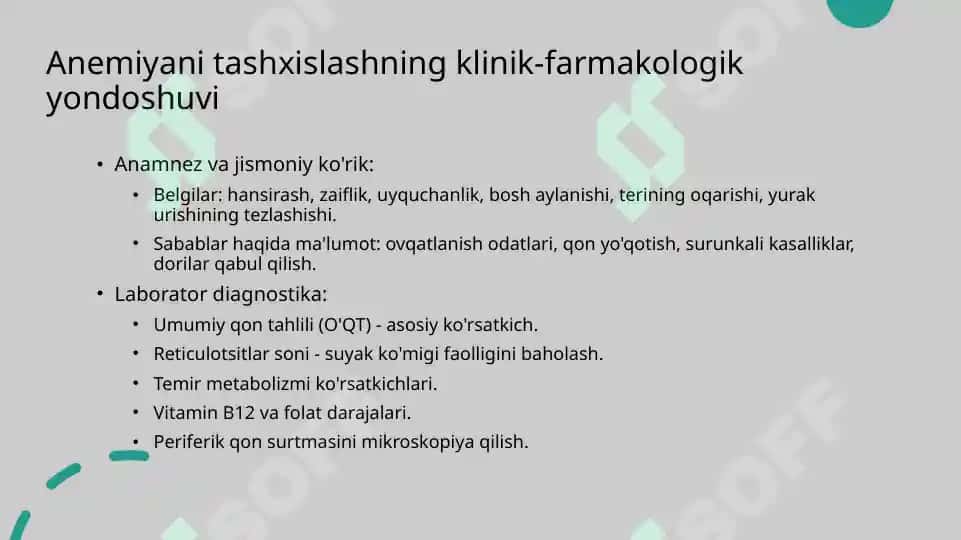 Anemiya sindromini ratsional davolashga klinik-farmakologik yondoshuv 6