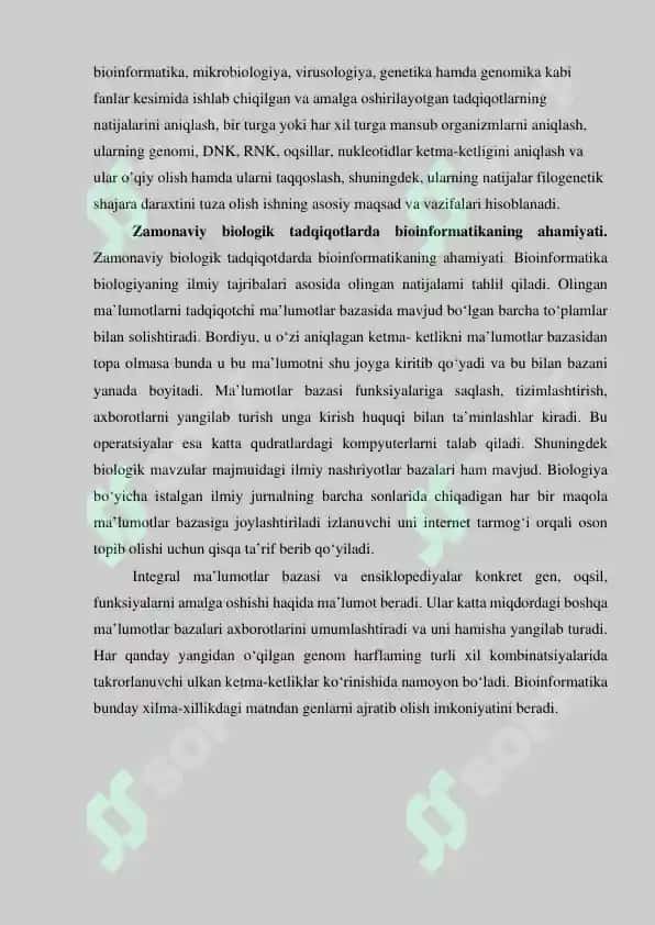 "BLAST DASTURIDA TAHLILLAR BAJARISH VA NATIJALAR FILOGENETIK DARAXTINI TUZISH" BITIRUV MALAKAVIY ISHI 5