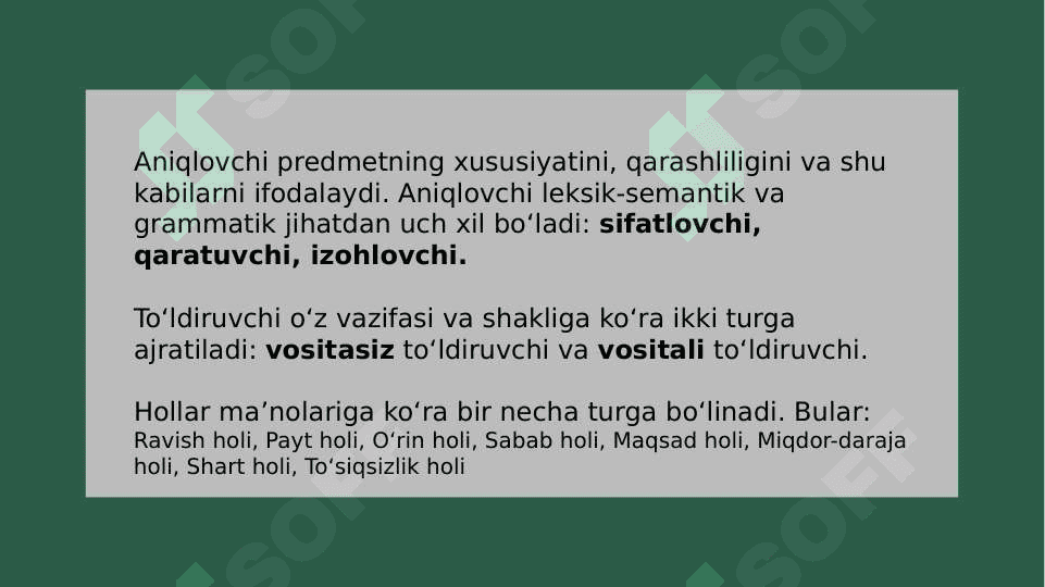 Ikkinchi darajali gap bo'laklari 3