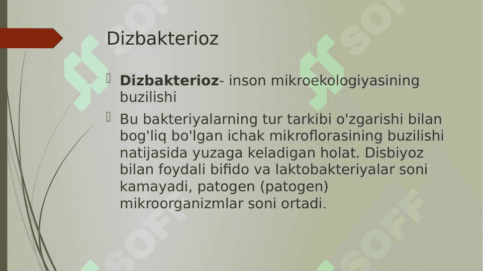Dizbakterioz va dizbateriozning zamonaviy bakteriologik diognostikasi 2