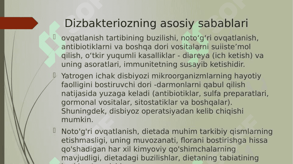 Dizbakterioz va dizbateriozning zamonaviy bakteriologik diognostikasi 4