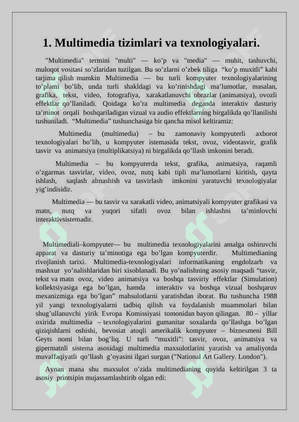 Multimedia dasturlarining amaliy paketlari 3