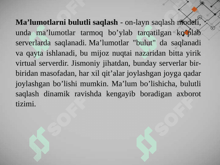 Bulutli texnologiyalardan foydalanish. 5