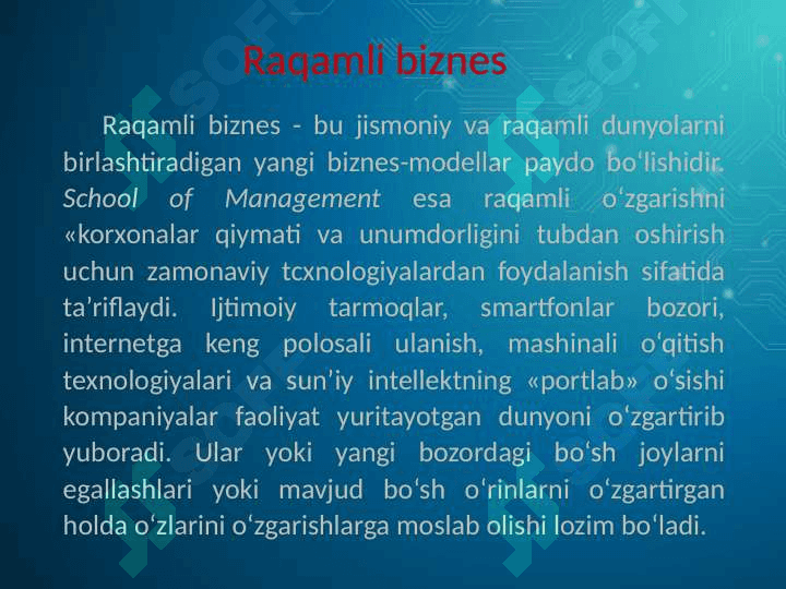 Raqamli texnologiyalardan foydalanishning asosiy yo'nalishlari. 3