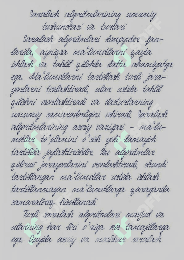 Saralash algoritmlari va samaradorliklari 4