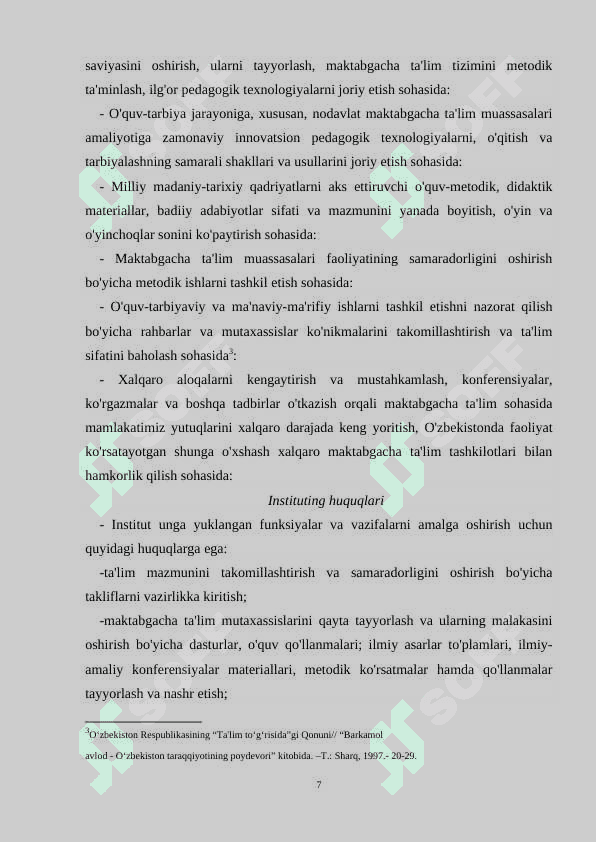 MAKTABGACHA TA'LIM TASHKILOTLARIDA METODIK ISHLARNI TASHKIL ETISH VA RAHBARLIK QILISH 6