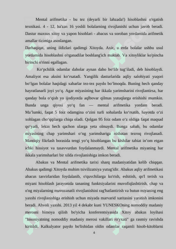 MENTAL ARIFMETIKA VOSITASIDA 6-7 YOSHDAGI BOLALARNING MATEMATIK TASAVVURLARINI SHAKLLANTIRISH 5