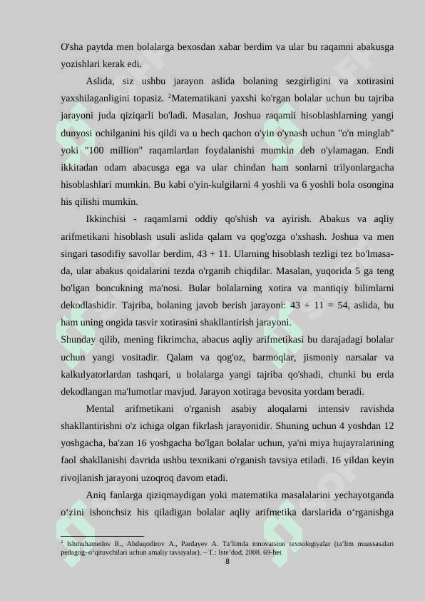 MENTAL ARIFMETIKA VOSITASIDA 6-7 YOSHDAGI BOLALARNING MATEMATIK TASAVVURLARINI SHAKLLANTIRISH 7