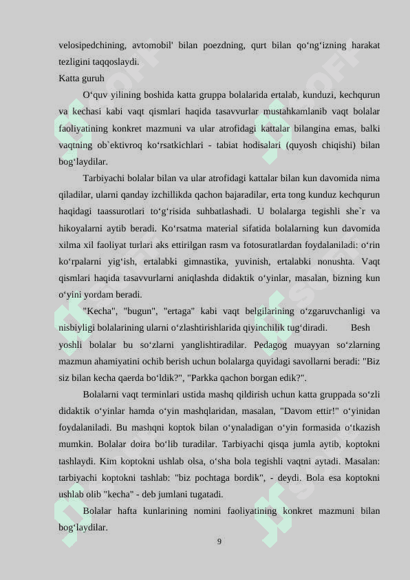 BOLALARNI VAQTNI CHAMALASHGA OʻRGATISH VAZIFALARI 8