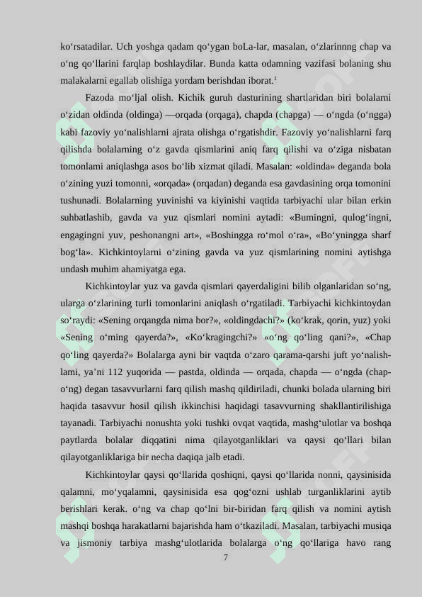 FAZOVIY  TASAVVURLARNI RIVOJLANTIRISH  VAZIFALARI. FAZODA  MO‘LJAL  OLISH UCHUN  DIDAKTIK  O‘YINLAR 6