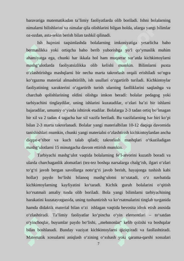 KICHIK GURUHDA MIQDORIY G‘OYALARNI SHAKLLANTIRISH METODIKASI 6