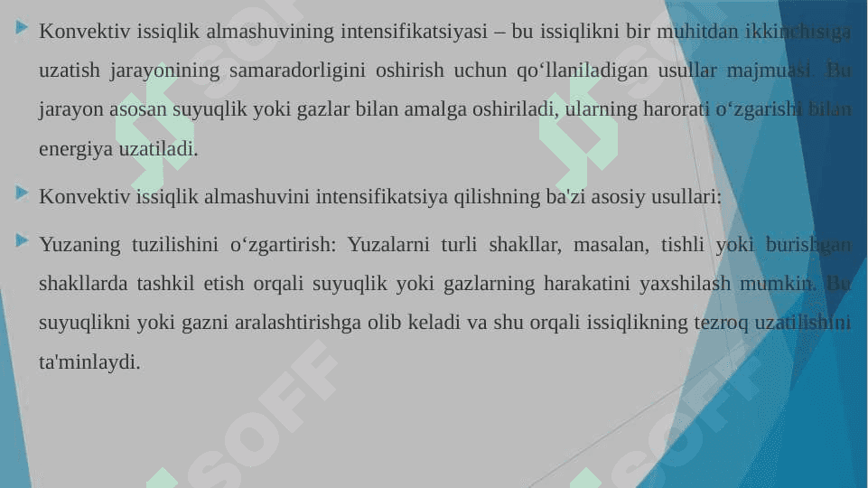 Konvektiv issiqlik almashuvining intensifikatsiyasi 3