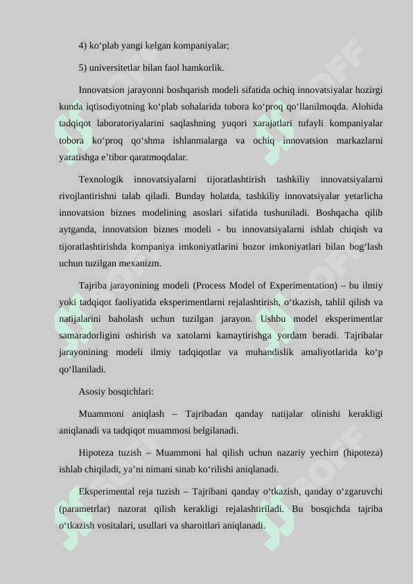 TAJRIBALAR JARAYONINI MODELI 8