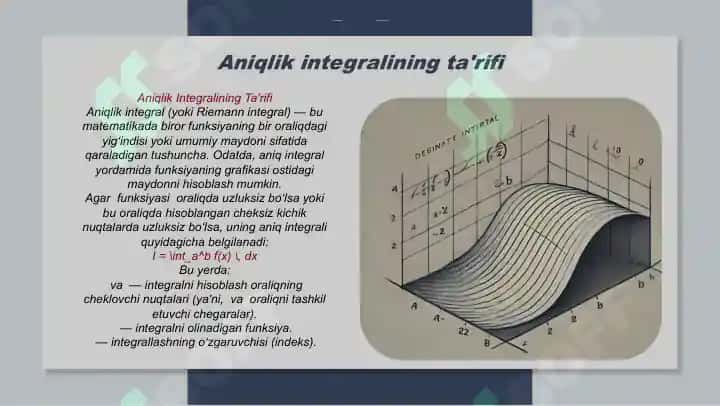 Aniq integral va uning xossalari 4