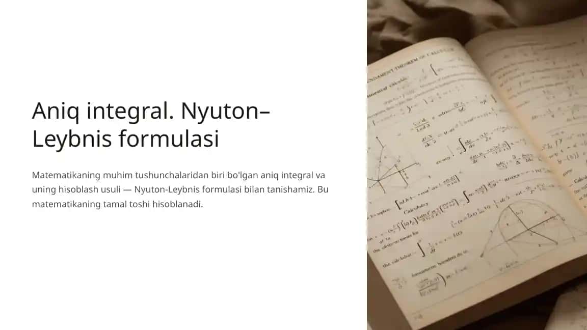 Aniq integral. Nyuton-Leybnis formulasi