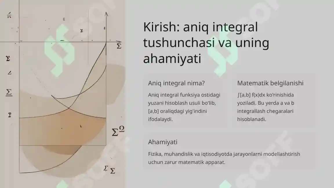Aniq integral. Nyuton-Leybnis formulasi 2