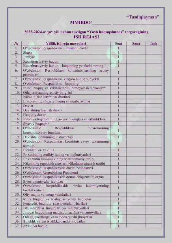 2025-2026-o‘quv yilida 8-9-10-11-sinflar uchun “Yosh huquqshunos” to'garak hujjatlari 7