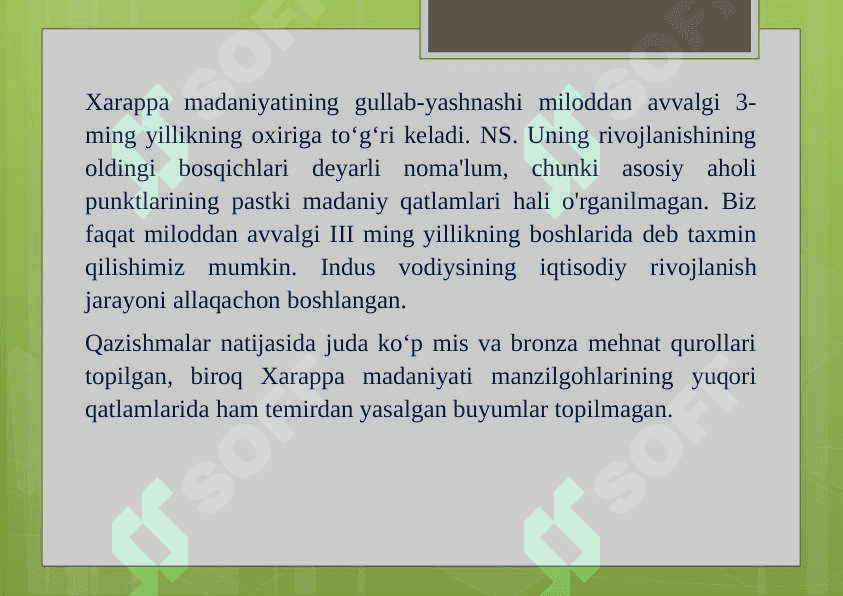 DARYO BO’YI SIVILIZATSIYASINING  O’ZIGA XOSDARYO BO’YI SIVILIZATSIYASINING  O’ZIGA XOS 6