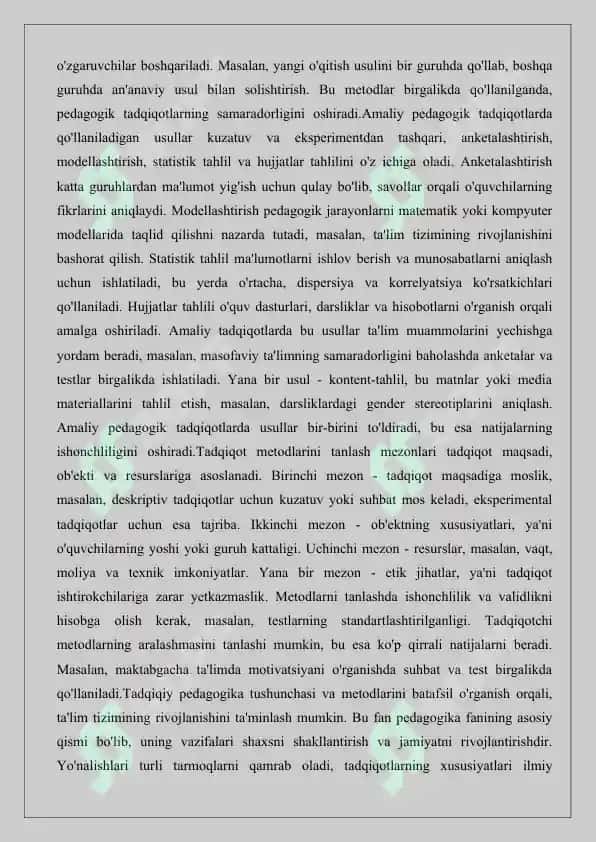 Tadqiqiy pedagogika va ta’lim amaliyoti 6
