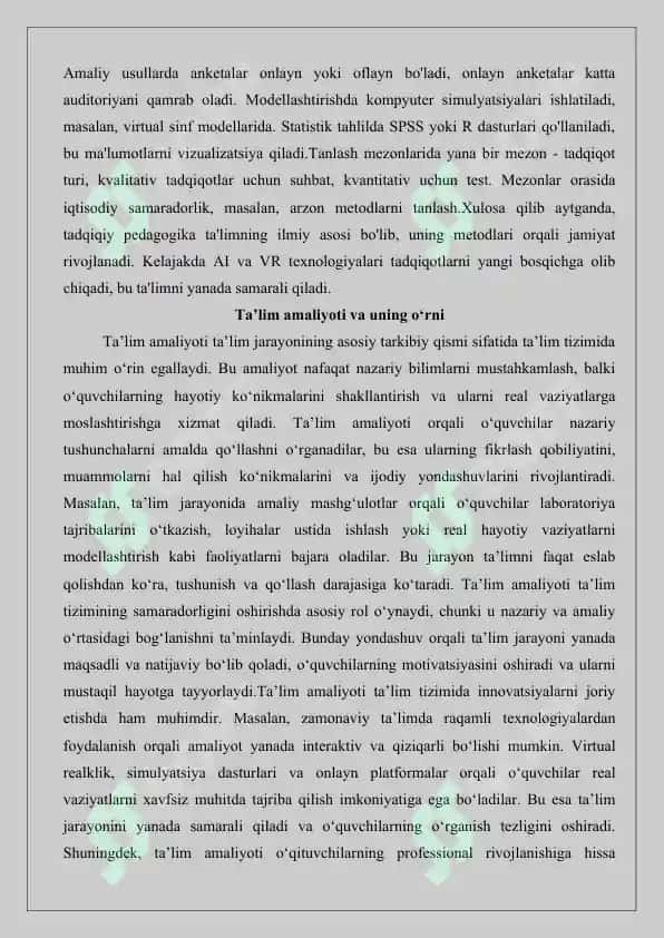 Tadqiqiy pedagogika va ta’lim amaliyoti 8