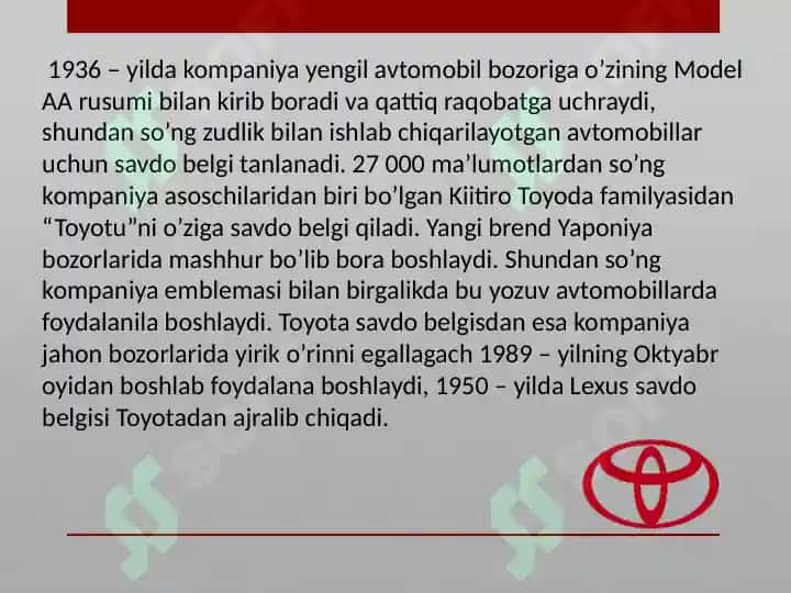 Toyota Motor Corporation 5
