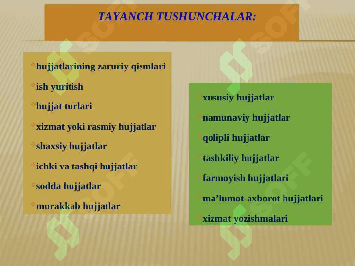 Hujjat turlari va uning zaruriy qismlari 3