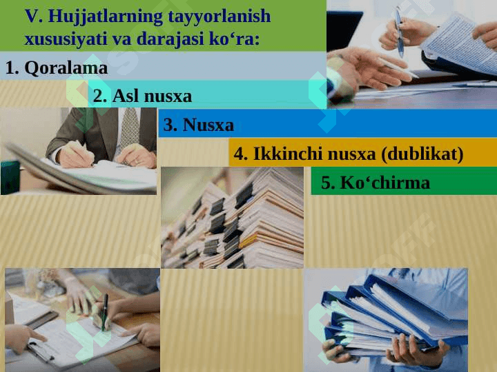 Hujjat turlari va uning zaruriy qismlari 8