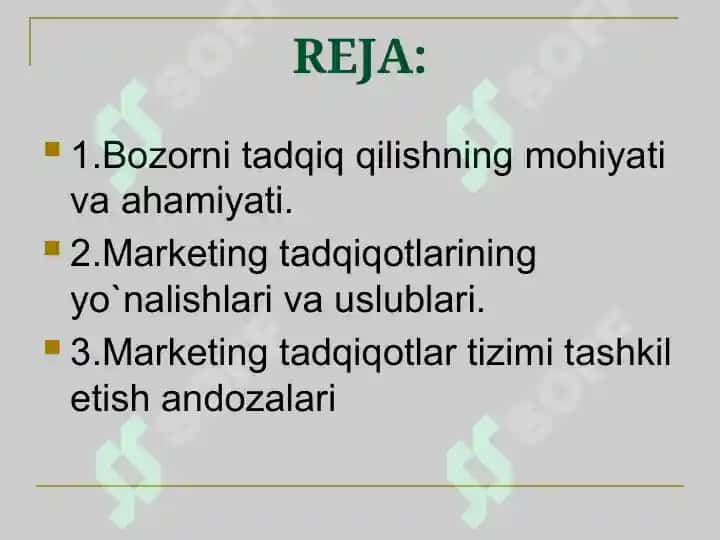 Marketingda bozor tadqiqotlari 2