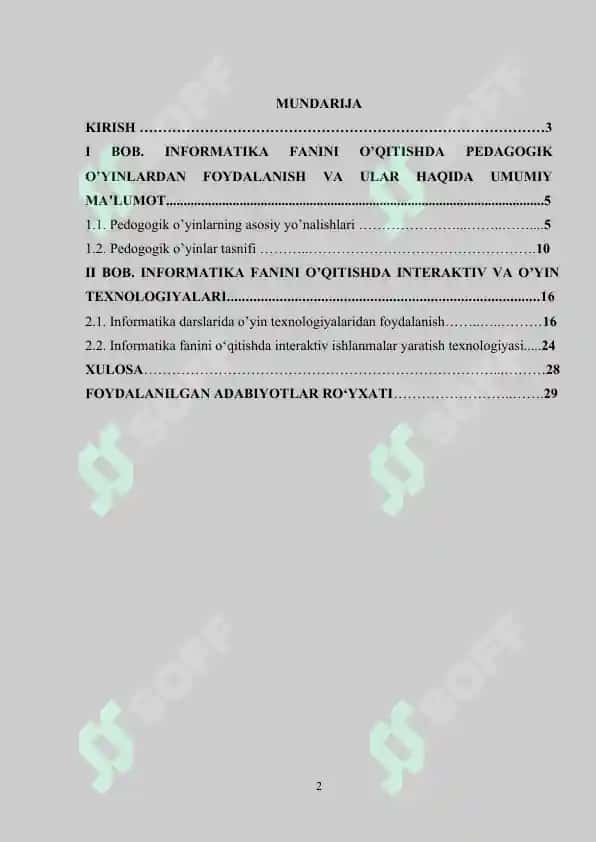 Informatika darslarida o’yinli texnologiyalardan foydalanish 2