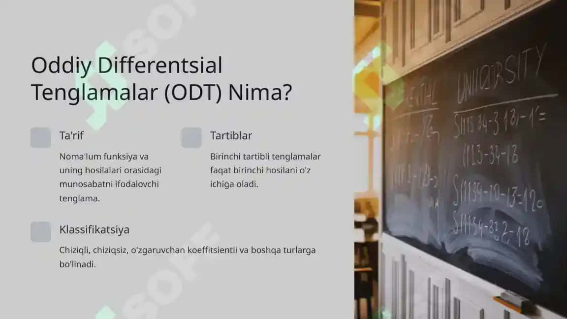 Oddiy differentsial tenglamalar bilan integral tenglamaorasidagi boglanishlar 3