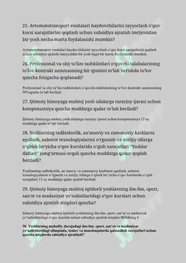 Argos yoshlar yetachilariga tushadigan suhbat savol javoblari 150 ta savol javobi bilan 5