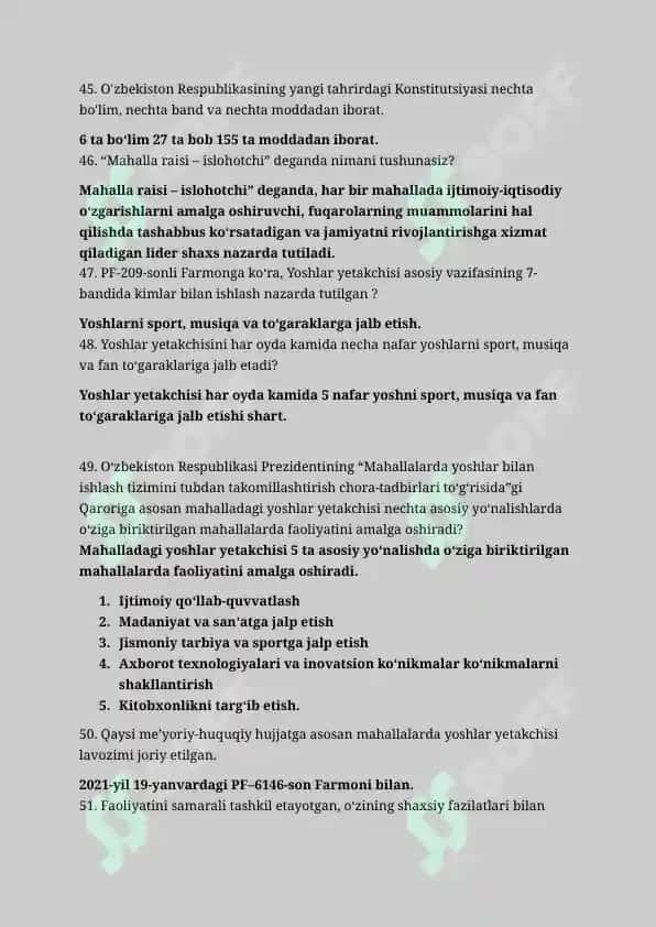 Argos yoshlar yetachilariga tushadigan suhbat savol javoblari 150 ta savol javobi bilan 8