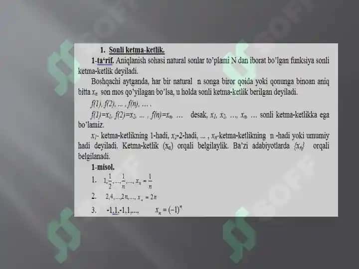 Sonli ketma-ketlik va uning  limiti 3