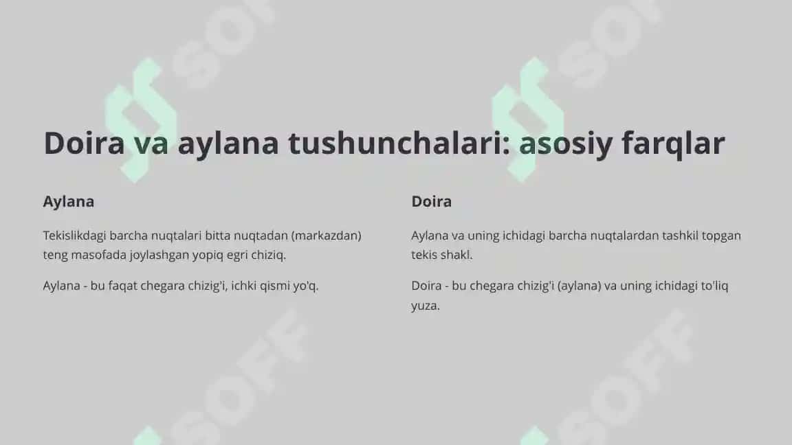 Doira va aylana elementlari. Geometriyaning ajoyib shakllari 2
