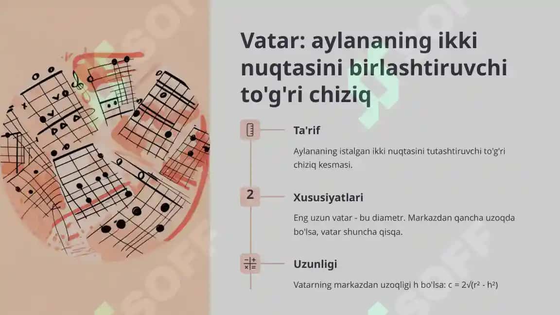 Doira va aylana elementlari. Geometriyaning ajoyib shakllari 8