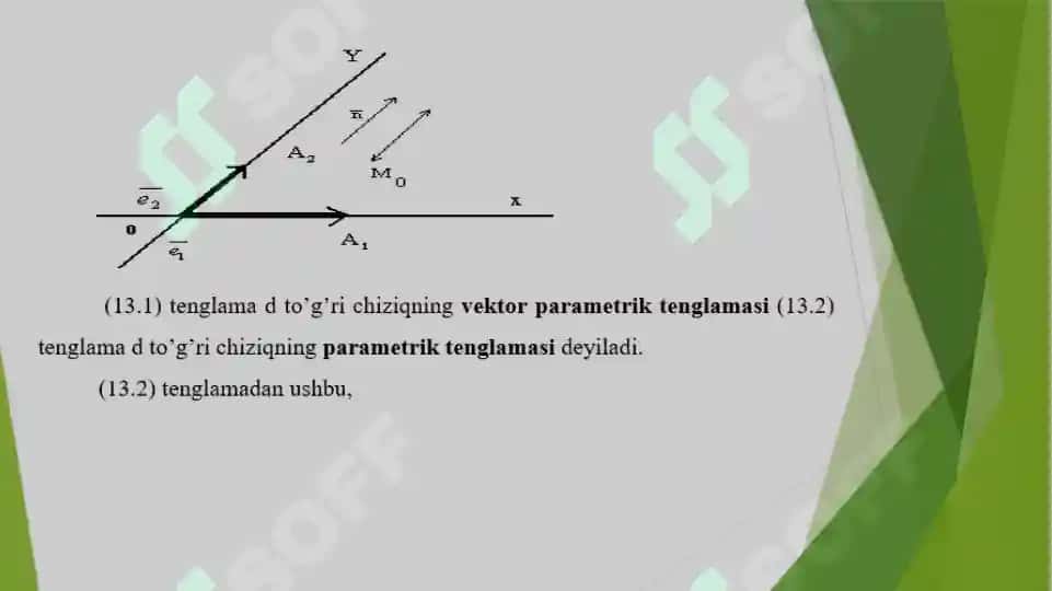 TEKISLIKDA TO’G’RI CHIZIQ VA ULARNING TENGLAMALARI 3