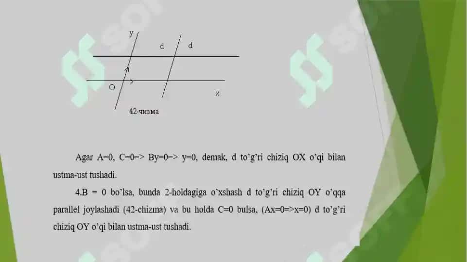 TEKISLIKDA TO’G’RI CHIZIQ VA ULARNING TENGLAMALARI 8