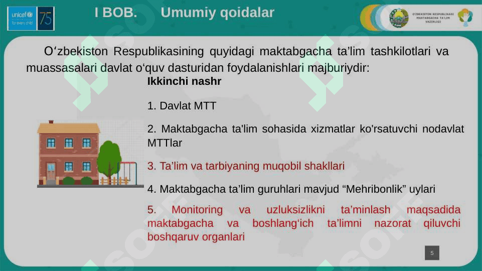 Takomillashtirilgan ILK QADAM davlat dasturining mazmuni 5