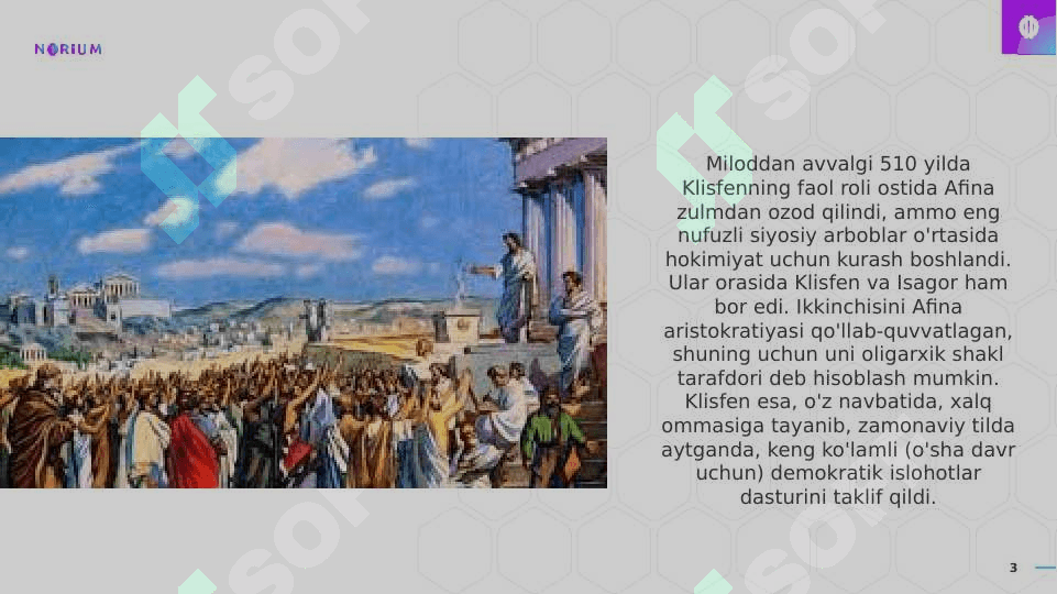 Afinada Klisfena  islohatlari 3