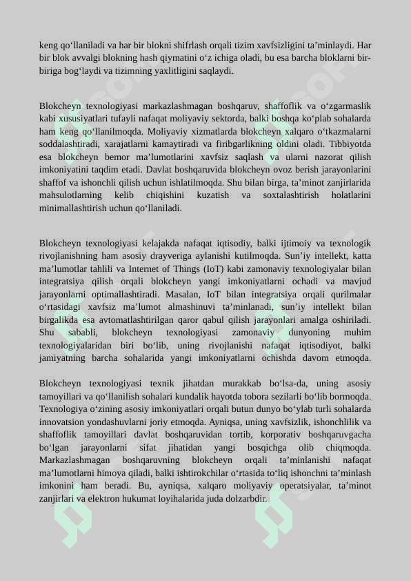 Blokcheyn texnologiyalarining axborot xavfsizligidagi roli 3